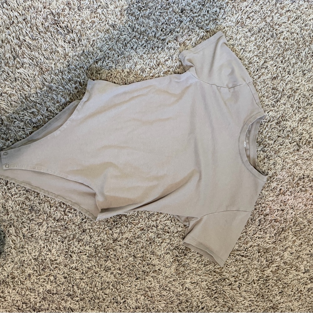 Neutral Short-Sleeve Bodysuit - Taupe